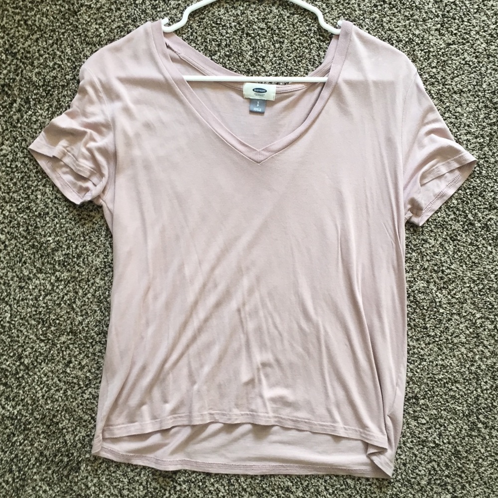 Mauve v neck tee